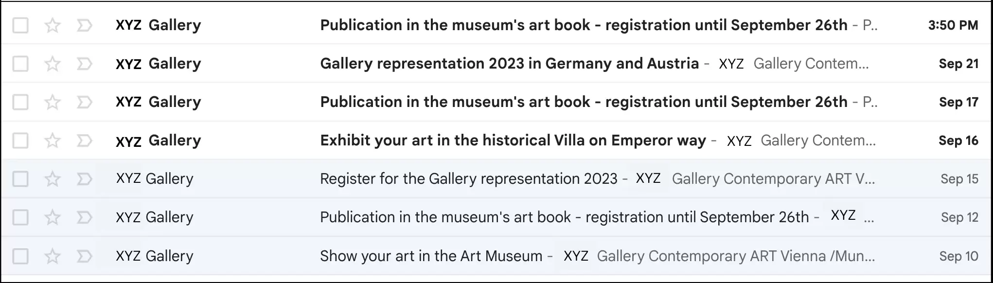  art gallery scam emails Picture